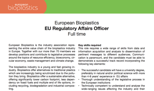 EUBP Job vacancy: EU Regulatory Affairs Officer in Brussels (full time)