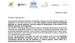 Producers of biobased and biodegradable materials raise concerns over proposed definition of “natural polymers” in REACH restriction
