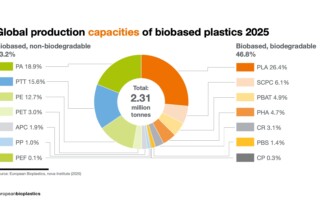 Global production capacities of biobased plastics 2025